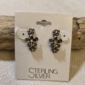 Silver Plumeria Earrings